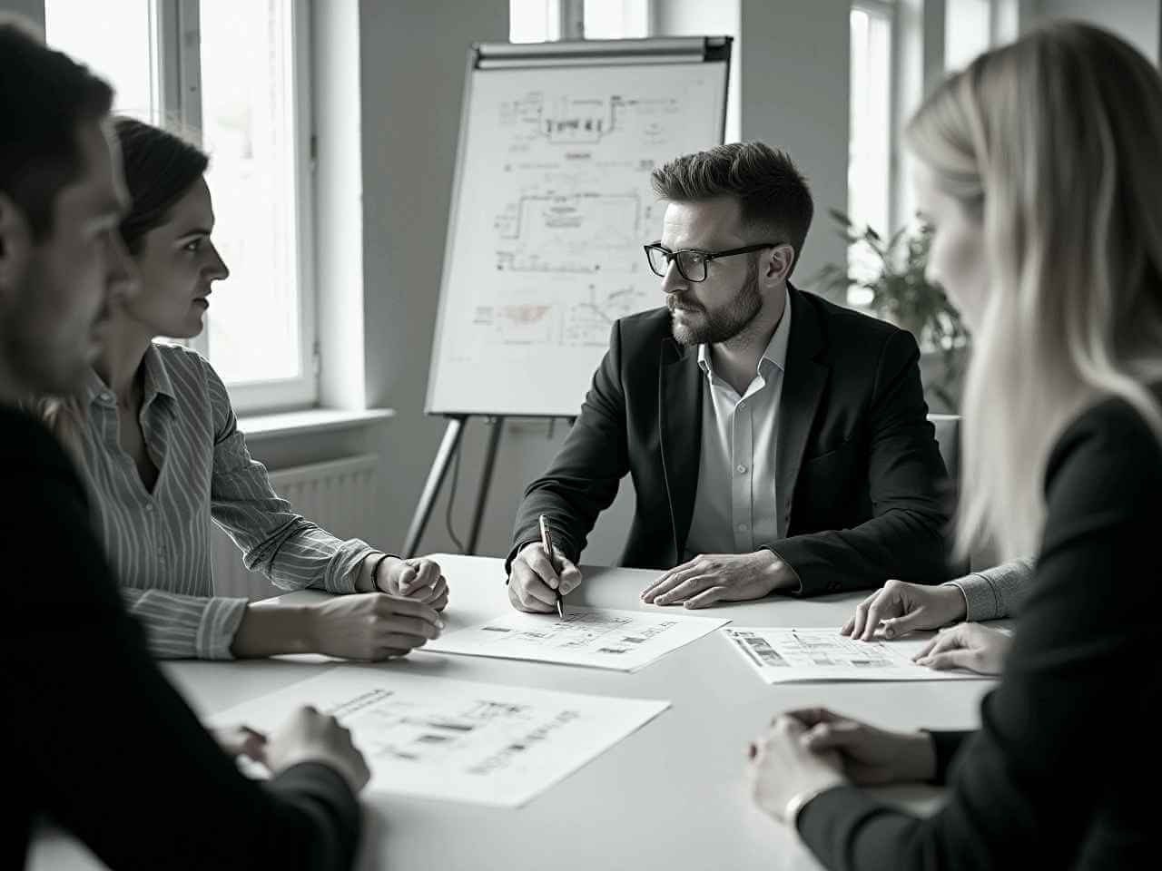 Besprechung über Geschäftskonzept und Pläne.