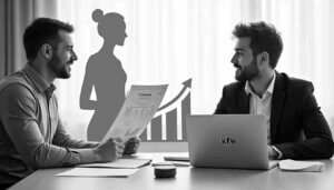 Zwei Personen in einem Beratungsgespräch.