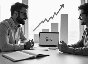 Zwei Männer diskutieren über den Gründerkredit KfW Startgeld.