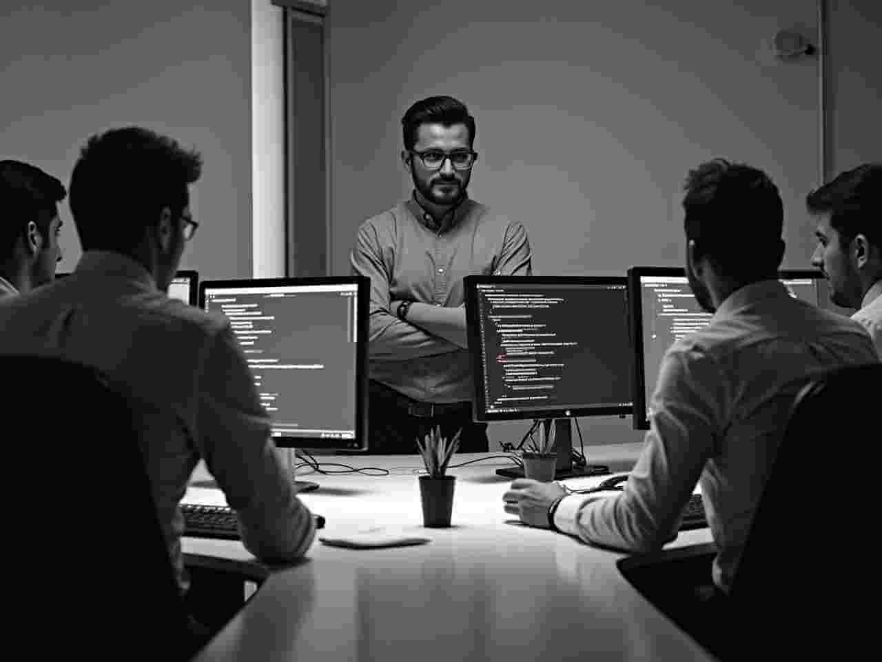 Teamarbeit an Computerprogrammen